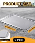 Two Piece Stainless Steel Oil Drip Pan Set For Cars And Motorcycles, Large 23.6 By 15.8 Inch Automotive Oil Change Pan