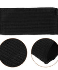 Heavy Duty Cut Resistant Arm Sleeves 2 Pack Black Tough As Nails Elastic Forearm Guards close-up showing fabric texture.
