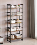Vintage 5 Tier Folding Bookshelf With Heavy Duty Plant Stand And Zero Hassle Setup Multi Purpose Storage Rack Snap Together Shelf Organizer For Home Office College Dorm Living Room in modern living room.