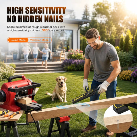 Handheld Metal Detector Wand Packing Five Level Sensitivity Modes Ace For Woodworking And Pallet Sweeps Nail Finder Scanner Dropping Quick Audio And Pulse Alerts To Shield Power Tools From Sneaky Fasteners In Timber