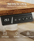 Claiks Electric Height Adjustable Standing Desk 40 By 24 Inches Rustic Brown ergonomic LED display control panel with memory presets.