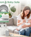 Portable Breast Milk Cooler Keeps 20 Oz Fresh Stash Icy For 24 Hours No Ice Hassle Needed Thanks To Medical Grade Steel Body Leakproof Container, 316L stainless steel liner and food-grade silicone.