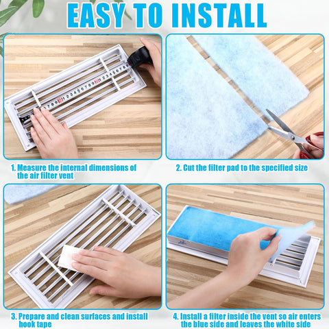 Instructions for installing 12 X 120 Inch MERV 6 Reusable Air Vent Filter Cut To Size for HVAC vent.