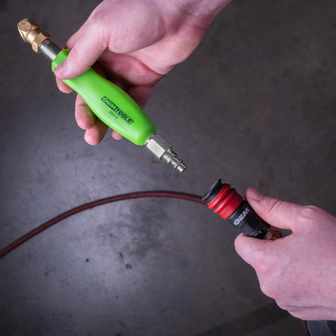 Straight Air Chuck Tire Inflator Deflator With Handle Sealed Ball Inflation Chuck for One Quarter Inch NPT Fittings