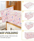 Heavy Duty Foldable Storage Bin With Secure Flip Top Lid And Collapsible Build For Bedroom Essentials, demonstrating easy folding.
