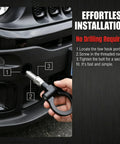 Effortless installation of Straight Up Tough Car Front Bumper Tow Hook And Racing Style Screw On Trailer Pull Ring Heavy Duty Alloy Foldable D Ring.