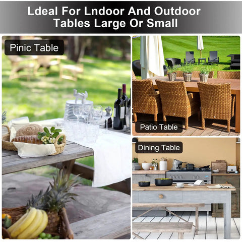 Hidden Strap Tablecloth Clips For Windy Picnics And Thick Indoor Outdoor Tables Invisible Design Keeps Your Tablecloth Secure Without Visible Clips On Any Surface, displayed on picnic, patio, and dining tables