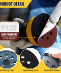 5 Inch 8 Hole Orbital Sander Pad Replacement Kit For DeWalt DW420 DW421 DW422 DW423 DW426 And Makita, easy grit identification