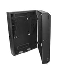 Open 6U Wall Mount Network Cabinet With Vertical Patch Panel Rack, 30-Inch Depth Server Room Enclosure, black metal