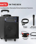 Wireless Portable PA System With 400W Power And Bluetooth, Rechargeable Battery, Outdoor Sound Speaker Kit with microphone, cables