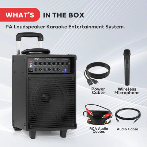 Wireless Portable PA System With 400W Power And Bluetooth, Rechargeable Battery, Outdoor Sound Speaker Kit with microphone, cables