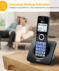 Top Shelf Five Handset Landline Phone System That Straight Up Blocks Spam Calls features voicemail waiting indication on display.