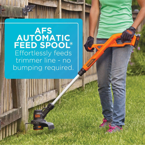 Cordless 20V Max String Trimmer And Edger With 10 Inch Cutting Width Automatic Feed Spool For No Fuss Lines Ergonomic Lightweight Design Battery And Charger Included Easily Switch From Trimming To Edging