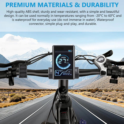 Waterproof LCD Bike Display Panel With 5 Pin X1 Connector For 24V 36V 48V Electric Bikes And Scooters Beefy Speedometer Dashboard Replacement ABS Built For Long Battery Life Easy Install Clear Readout For Electric Mountain Bikes