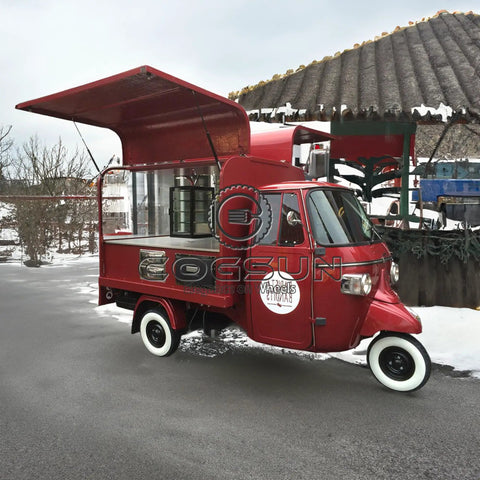 10.5 Ft Mobile Food Concession Trailer With Locking Drawers And Wide Prep Counter Turnkey Coffee Cart exterior view with open roof.