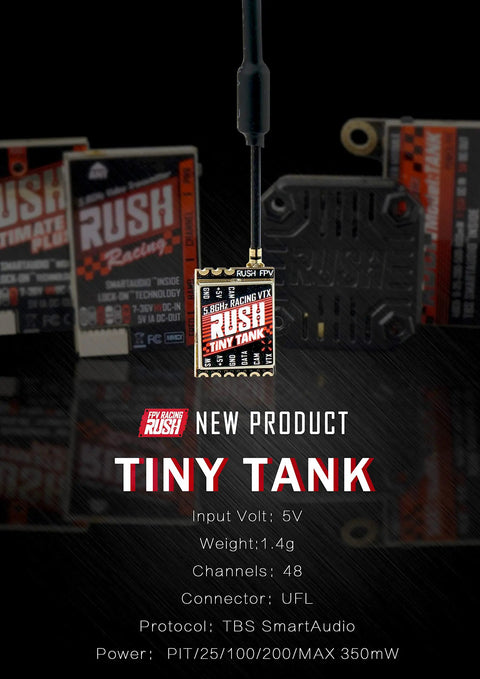 Smallest Tank Series FPV Video Transmitter With Rush Lock On Technology for stable racing drone performance
