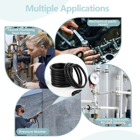 1020-Piece O Ring Kit With Case And Labels For Auto Plumbing And Air Gas Sealing, All In One 20 Metric Sizes From 1mm To 25mm ID, Multiple Thicknesses Including 1mm, 2mm, 2.4mm, 2.5mm, 3mm, Nitrile Rubber, Fuel And Oil Resistant, High Temp. for plumbing, auto and pressure washer sealing