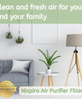 Premium True HEPA Carbon Four Pack Pre Filter Set For Sears Kenmore Air Purifiers in a modern living room setup with plants and lamp