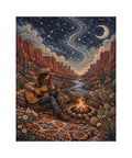 Paint By Numbers Kit For Adults Beginner Guitar Desert Camp Set With Frameless Canvas featuring a starry desert scene
