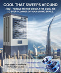 Heavy Duty 6500 Cfm Portable Evaporative Swamp Cooler With 19 Gal Tank 120 Oscillation Auto Fill Blower Kickin That Summer Humidity For Patios Garages Workspaces And Job Sites 56 Inches Tall with airflow