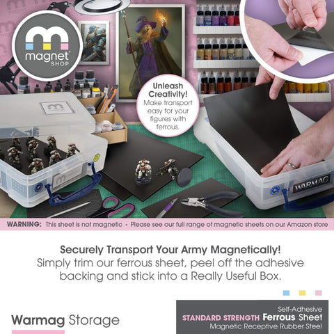 Person handling Magnet Receptive Sheets With Adhesive Backing For Crafting And Magnetic Miniatures Storage, 5 Pack, 30 Mil Thick, 8.5 By 12.3 Inches.