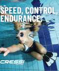 Swimmer using Ultra Light Fins For Pool Training And Snorkeling, Short Blade For Quick, Effortless Kicks, in pool