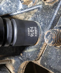Three Quarters Inch Drive SAE 12 Point Impact Socket Set 9 Piece Chrome Molybdenum Steel on bolt