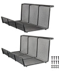 Two Pack 17 Inch Under Desk Cable Tray Mesh Metal Cord Organizer For Standing Desk And Office Keeps Cables Neat And Tidy With Big Capacity For Power Strips And USB Cables Black with screws