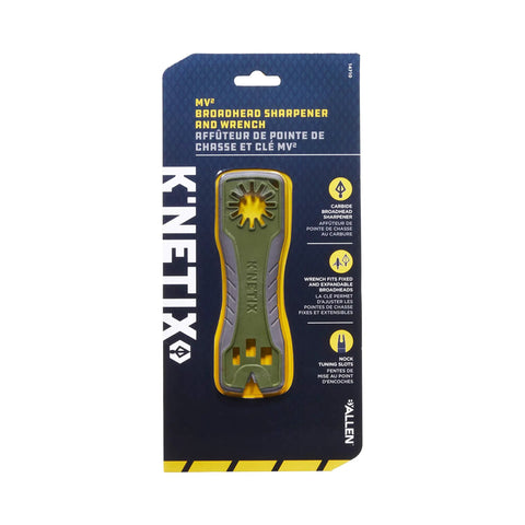 3 In 1 Broadhead Wrench And Sharpener For Archery, On The Go Grip Ready Multipurpose Tool In Gray And Olive packaging with tool