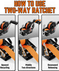 3500 Lb Heavy Duty Boat Trailer Winch With 33 Ft Polyester Strap, Dual Speed 4 To 1 And 8 To 1 Gear Ratios, Two Way Ratchet, Easy Load And Haul For Boats showing two-way ratchet use