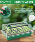 2 Pack 80Cell Seed Starter Tray With Timed Grow Light System, Humidity Domes And Base, Indoor Mini Greenhouse with sprouts