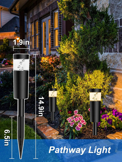 Low Voltage 12V Outdoor Landscape Path Lights With Connectors 5W 500 Lumen Glare Free Warm White LED in garden path