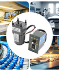 6W 110V AC Gear Motor With 1 To 10 Gear Reduction And Reversing Function, Speed Governor And Adjustable Speed