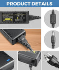 12V 4A 48W AC DC Power Supply Adapter for LED Strips and Modules, 100-240V Input, 5.5x2.5mm Output Jack, multiple views
