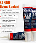 Go-To High Temp Red RTV Silicone Sealant For Engine Exhaust Metal Glass Wood Plastic 600F Heat Resistant Gasket Maker Adhesive Caulk For Automotive Marine And Home Use, front view of tubes