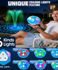 Person holding a 9000mAh Rechargeable Floating Pool Fountain With Light Show No Solar Needed Anchor Included Large LED Water Pump