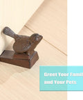 Vintage Cast Iron Bird Door Stopper Set Heavy Duty Metal Door Stop With Handle No Drilling Required under door