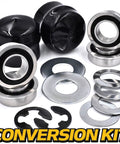 HD Switch Heavy Duty Front Wheel Hub Conversion Kit 4 Pack For 9040H Bushing To Bearing Upgrade with black caps and washers