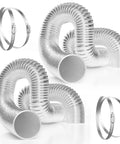 2 Pack 4 Inch Flex Air Aluminum Ducting For Dryer Venting 25 Feet Easy Install Heavy Duty Vent Hose With Stainless Steel Clamps