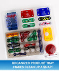 Spy Kit For Kids With 25 Plus Secret Agent Missions Cool STEM Toy To Build Real Motion Detectors Voice Changer Trip Wires Alarms Vibration Sensor And Light Or Sound Alerts organized product tray