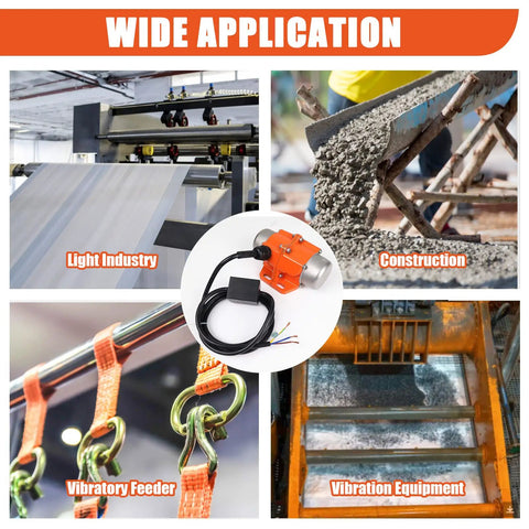 Concrete Vibrator Motor 90W 110V 3600RPM application in construction, light industry, and vibrating equipment