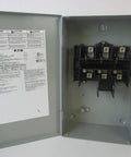 Rugged 240V Safety Switch 3PST 60 Amp AC Industrial Disconnect open view showing internal parts for quick emergency shutoff