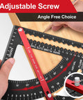 12 Inch Carpenter Square Tool For Framing And Woodworking Aluminum Alloy Rafter Square with adjustable screw in use