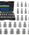 Pro Grade 25 Piece Heavy Duty Screw Extractor Set For Damaged Bolts Screws And Studs In Chromium Molybdenum Steel with case