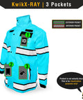 Torrent Class 3 Safety Rain Jacket ANSI Tested OSHA HiVis Reflective Coat Waterproof with ID and zip pockets visualization