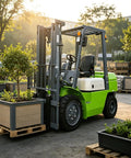 Professional Electric Stacker For Warehouses Handles Heavy Cargo Smoothly With Boss Level Torque And Long Battery Life Built To Crush Day Labor Without Giving Up The Ghost Or Slowing Down The Grind, lifting a plant on a pallet.