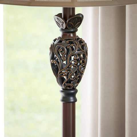 Iron Lace Buffet Lamp In Golden Ruby Finish Classic Style With Ornate Scroll Details 32In Tall 11In Wide 11In Deep End Table Or Foyer Accent Lighting That Adds Classic Vibe To Your Living Room