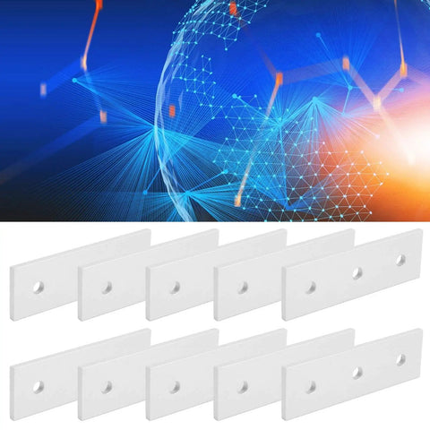 Heavy Duty Aluminum Joining Plates For Wood 3 Hole Flat Connectors 10 Pack Structural Reinforcement Splice Brackets arranged in row