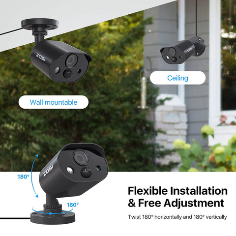 1080p HD-TVI Security Camera For Indoor Outdoor Use With Audio Recording, motion spotlight, wall and ceiling mount options