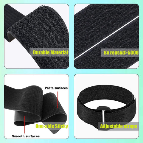 Heavy Duty Cable Straps Set With 2 Rolls Of 26 Feet Each 2 Inch Wide Straps With 20 Buckles And Hook And Loop Fasteners